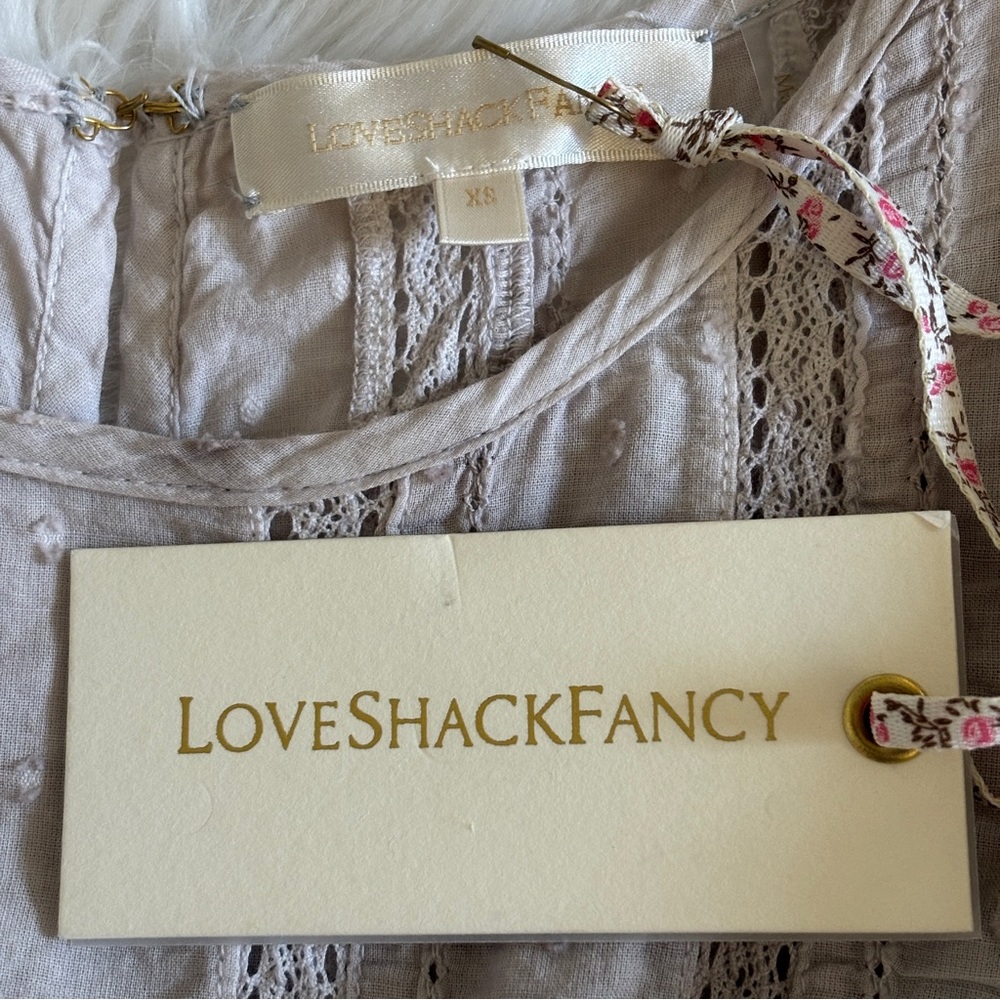 NWT LoveShackFancy Natasha Dress Washed Denim Hand Dye XS - Picture 7 of 14
